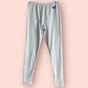 Vintage Reebok Leggings Medium Heather Gray 90s Y2K Tight Athletic Workout